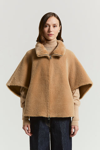 Real shearling cape