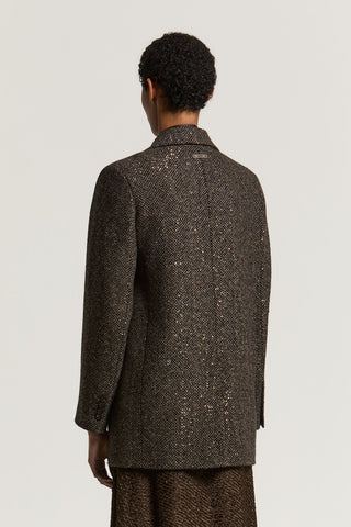 Herringbone wool coat