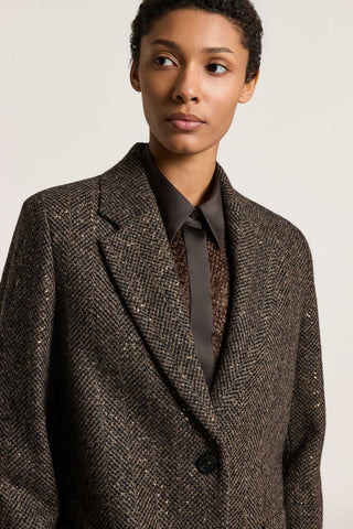 Herringbone wool coat