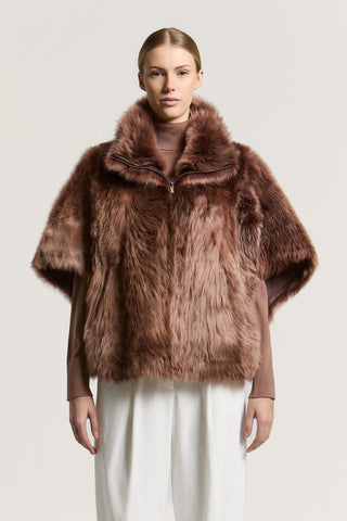 Lacaune shearling cape