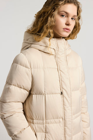 Long down jacket in WR technical duchess