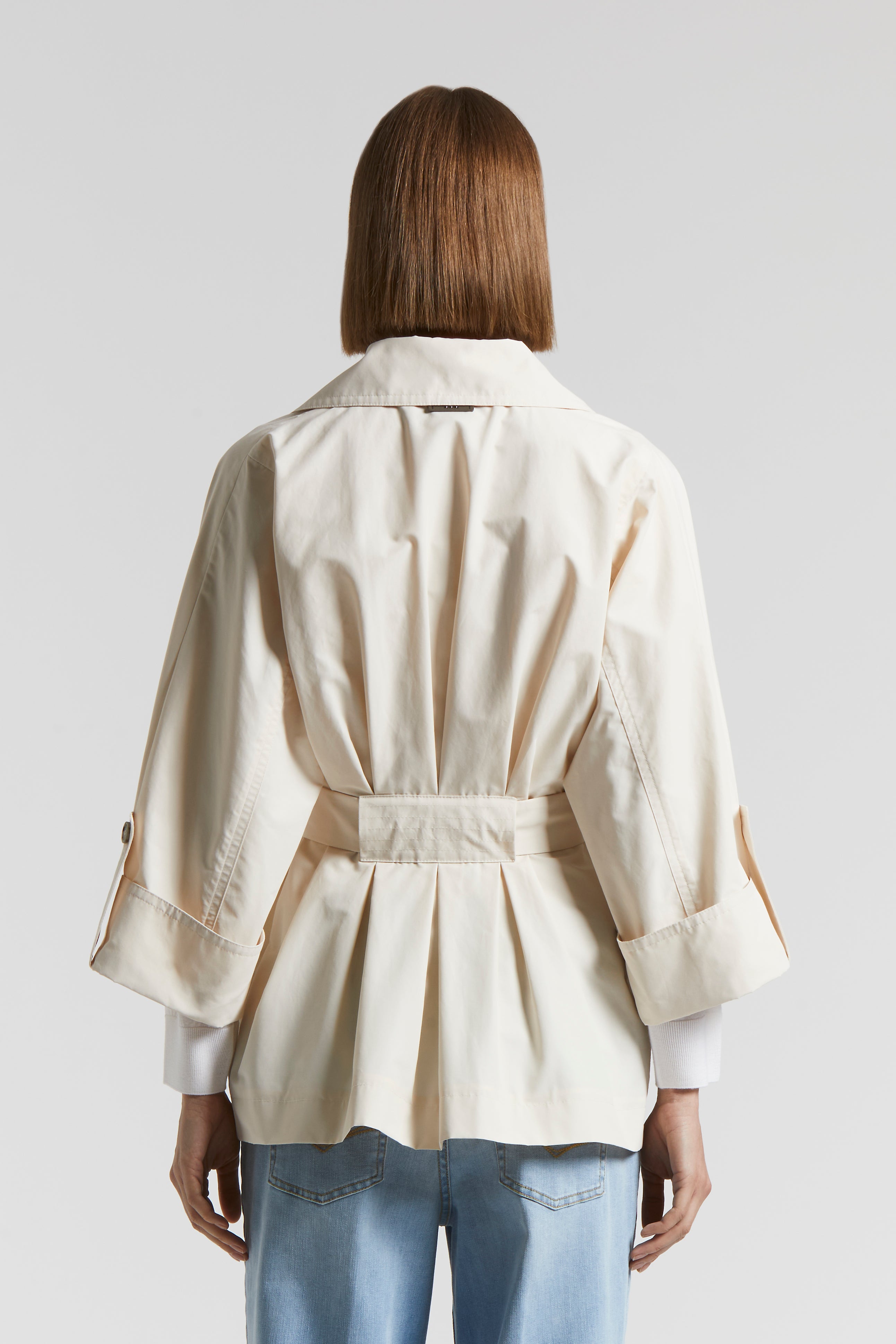 Trench coat in technical cotton faille | Peserico US