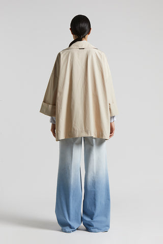 Technical cotton faille cape