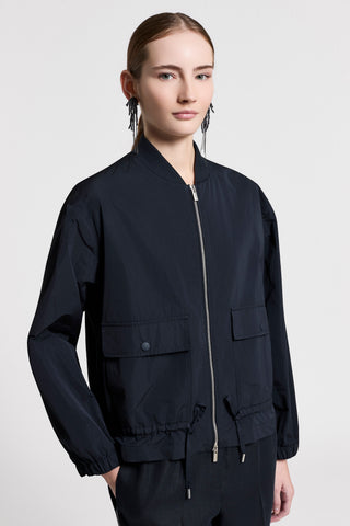 Technical taffeta and knit jacket