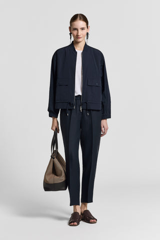 Technical taffeta and knit jacket