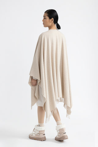 Cape in wool, cashmere and sequins