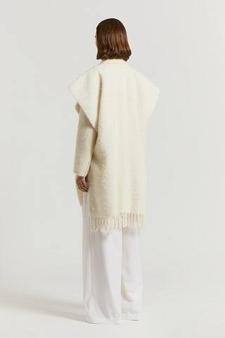 Alpaca, wool and sequinned bouclé cape