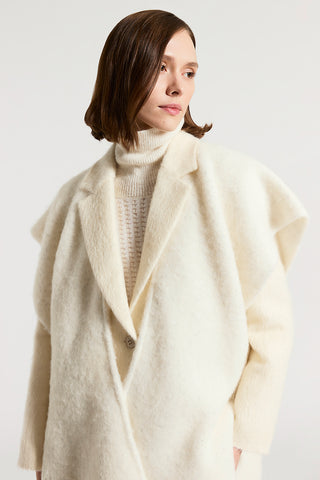 Alpaca, wool and sequinned bouclé cape