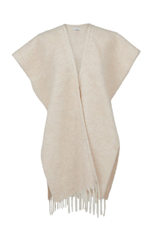 Alpaca, wool and sequinned bouclé cape