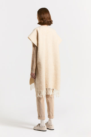 Alpaca, wool and sequinned bouclé cape