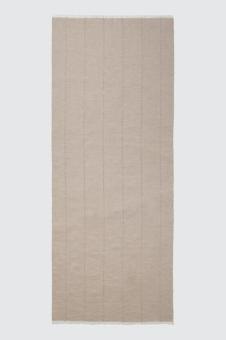 Cotton/linen-yarn stole with Punto Luce detailing