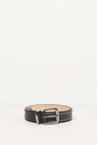 Real leather belt with Punto Luce trim