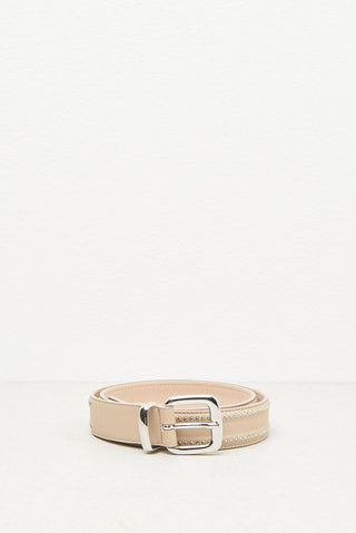 Real leather belt with Punto Luce trim