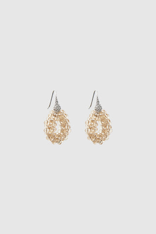 Earrings with interlaced micro crystals