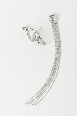 Long metal earrings with rings