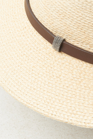 Viscose raffia and cotton fedora hat