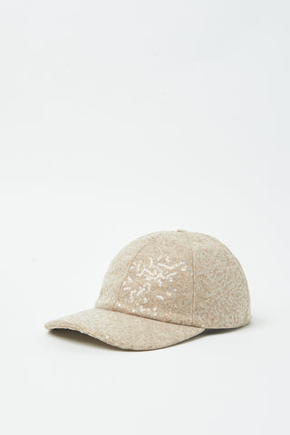 Felt baseball cap with sequins