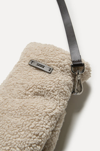 Faux sheepskin mittens