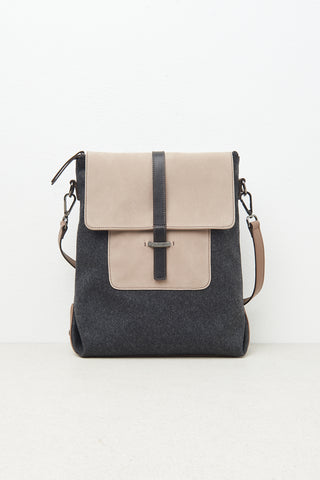 Felt, real leather and Punto Luce trim rucksack