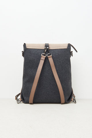 Felt, real leather and Punto Luce trim rucksack