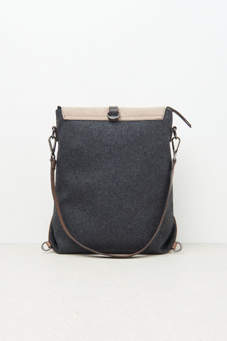 Felt, real leather and Punto Luce trim rucksack