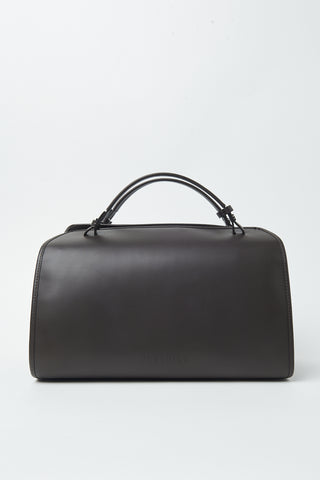 Large genuine leather bowler bag