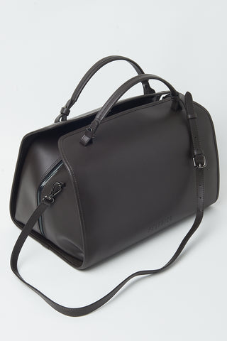 Large genuine leather bowler bag