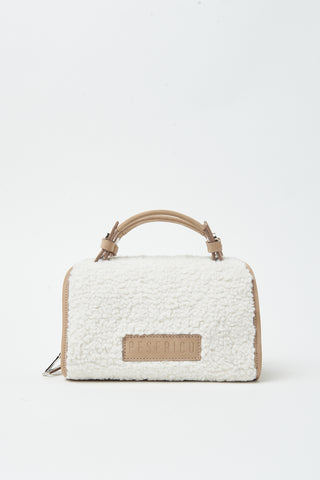 Small faux fur bowler bag