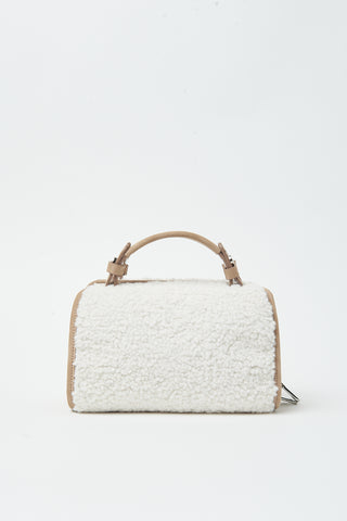 Small faux fur bowler bag