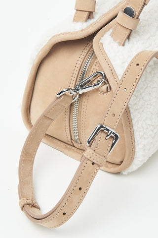 Small faux fur bowler bag