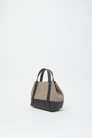 Itinera canvas and leather mini tote bag