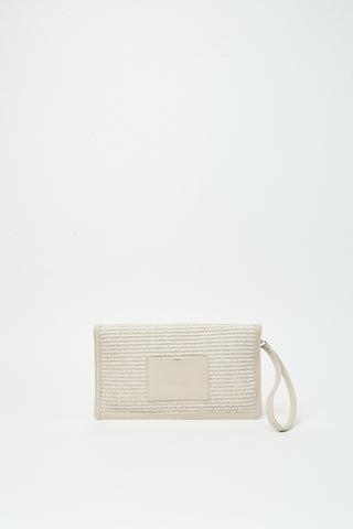 Woven straw clutch