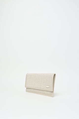 Woven straw clutch