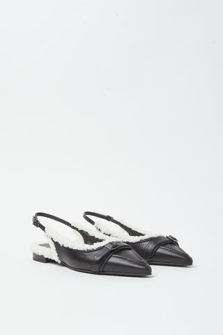 Leather slingbacks