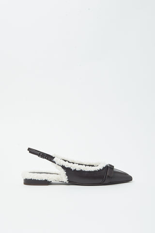 Leather slingbacks