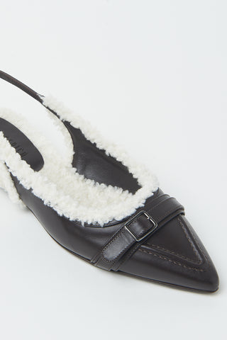 Leather slingbacks