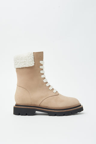Nubuck leather combat boots