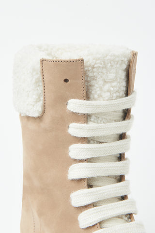 Nubuck leather combat boots