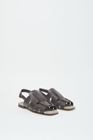 Flat leather sandals