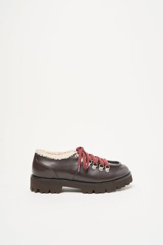 Genuine leather and faux fur paraboots