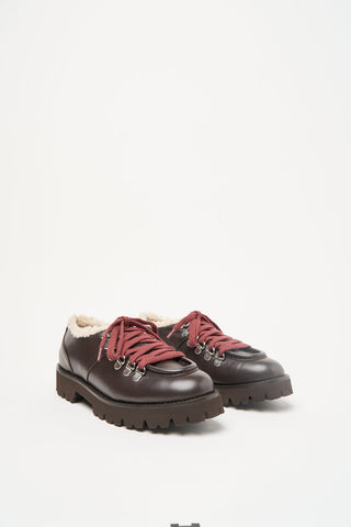 Genuine leather and faux fur paraboots