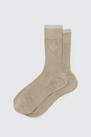 Lurex socks with embroidery