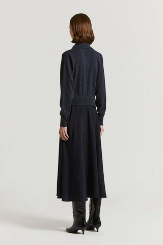 Tricot viscose-blend twill dress