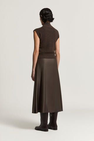 Long wool, silk and cashmere dress