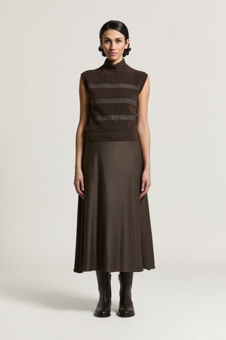 Long wool, silk and cashmere dress