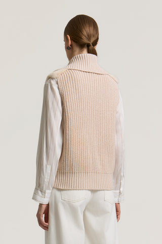 Rex lapin fur and wool, silk and cashmere vest 3 / 3