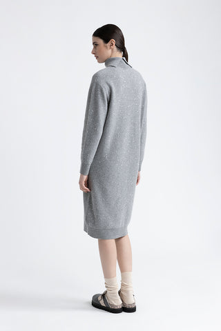 Wool, silk, cashmere dress with sequins