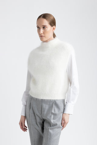 Angora wool yarn gilet