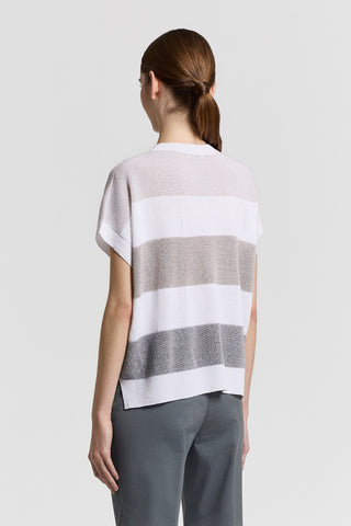 Cotton/linen short-sleeved sweater
