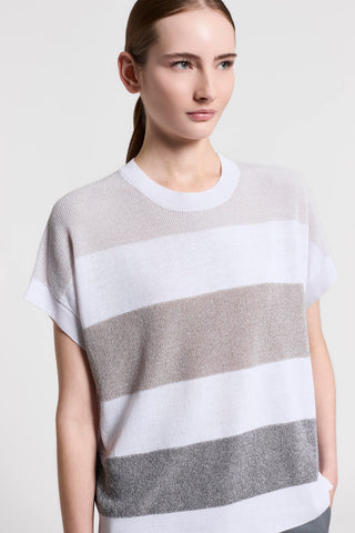 Cotton/linen short-sleeved sweater